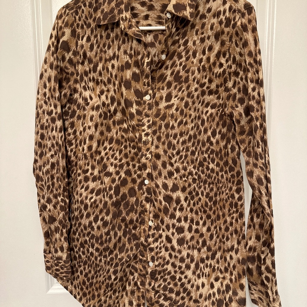 J McLaughlin Leopard Print Lois Blouse - image 1